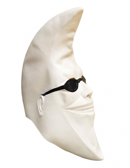 Masque Intégral de Lune Blanche en Latex : Mystère Sous les Étoiles