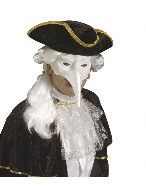 Masque Vénitien au Long Nez Blanc à Peindre - L'Art de la Création