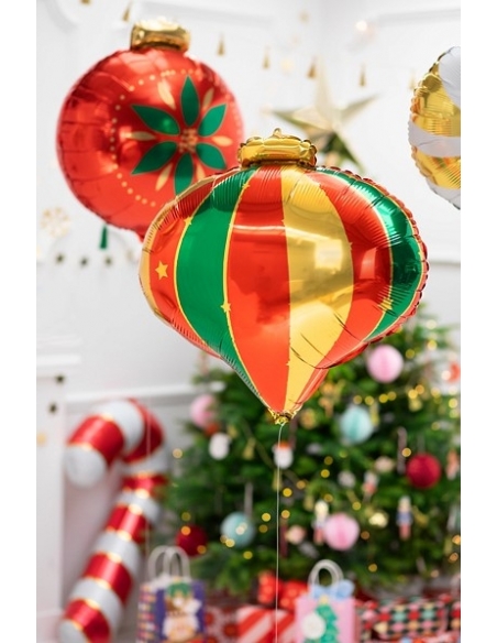 6 Ballons Géants Canne à Sucre Noël - Film Aluminium Doré, Vert, Rouge - 70x48 Cm - Réutilisables, Auto-scellants - Décoration Fête