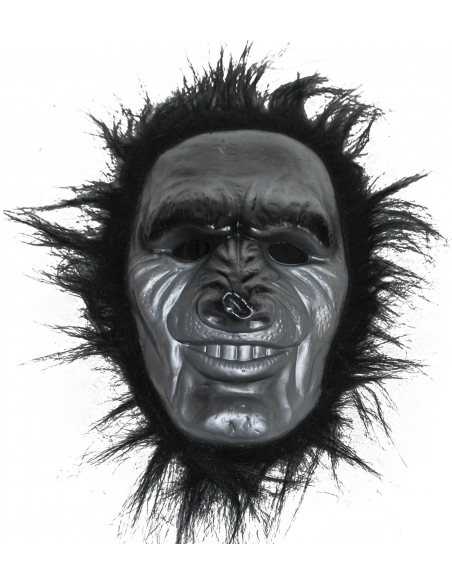 Masque de Singe en PVC Noir avec Poils