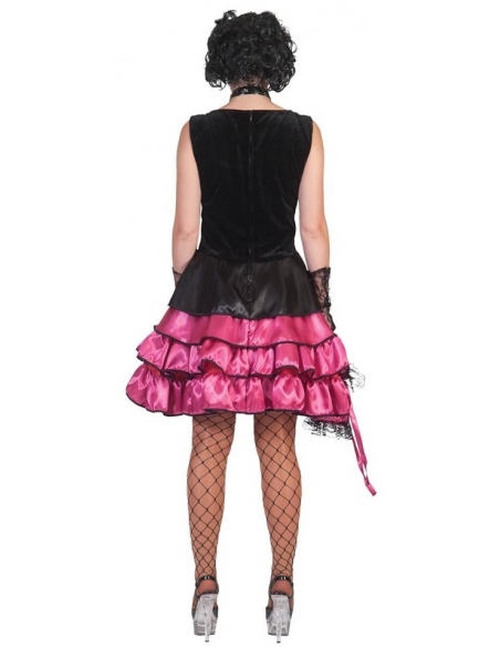 Déguisement de Danseuse Cancan Rose-Noir Femme - Costume Burlesque et Séduisant