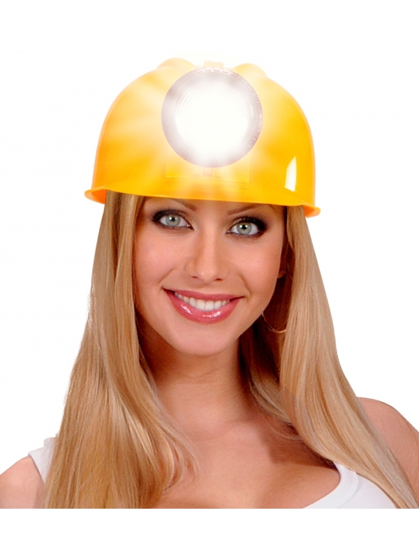 Casque de Chantier Jaune avec Lampe Frontale
