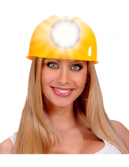 Casque de Chantier Jaune avec Lampe Frontale
