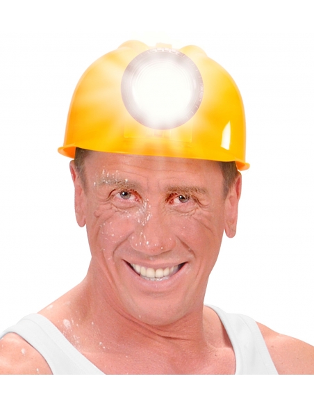 Casque de Chantier Jaune avec Lampe Frontale