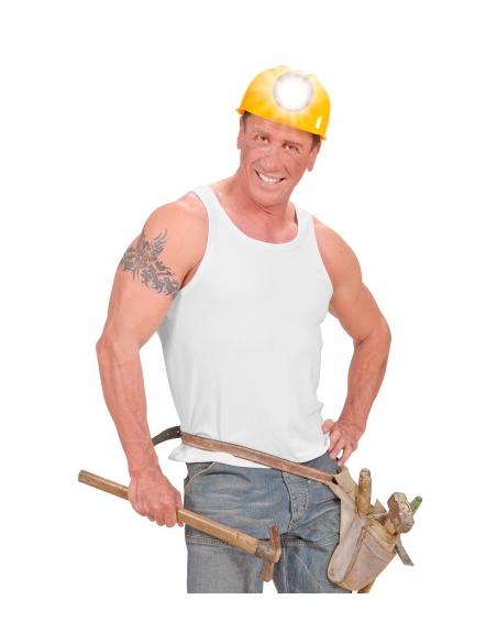 Casque de Chantier Jaune avec Lampe Frontale