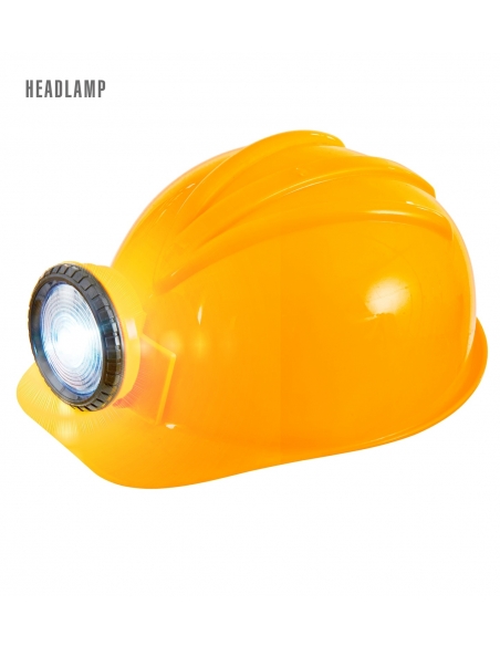 Casque de Chantier Jaune avec Lampe Frontale