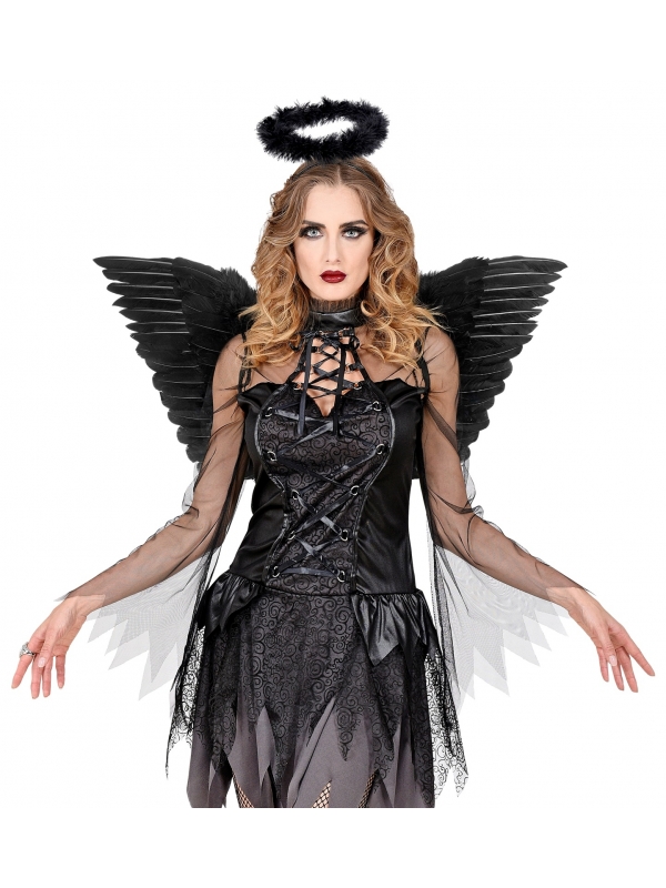 Ailes noires en plumes 78 x 36 cm : Élégance et Mystère pour Vos Fêtes