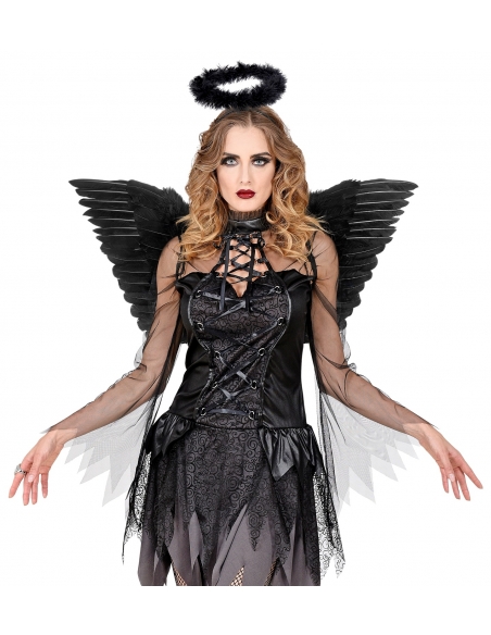 Ailes noires en plumes 78 x 36 cm : Élégance et Mystère pour Vos Fêtes