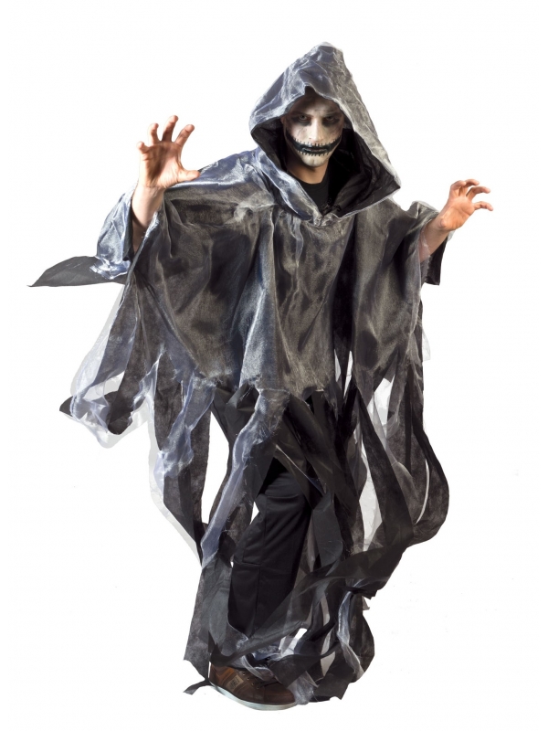 Cape de Démon Grise en Lambeaux - Accessoire Halloween