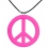 Collier Hippie Rose Néon - Symbole Peace and Love en Lumière