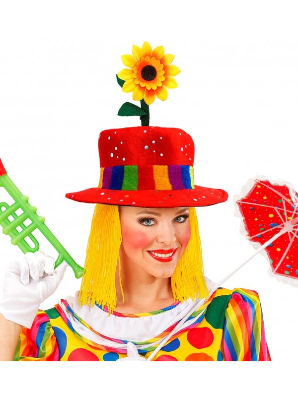 Chapeau de clown rouge en velours : Éclat et Originalité pour Votre Costume