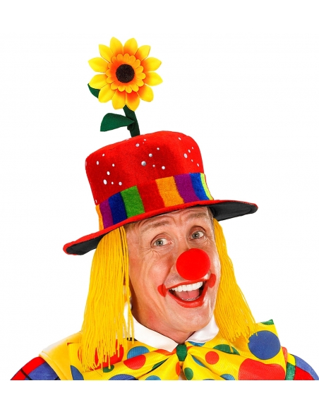 Chapeau de clown rouge en velours : Éclat et Originalité pour Votre Costume