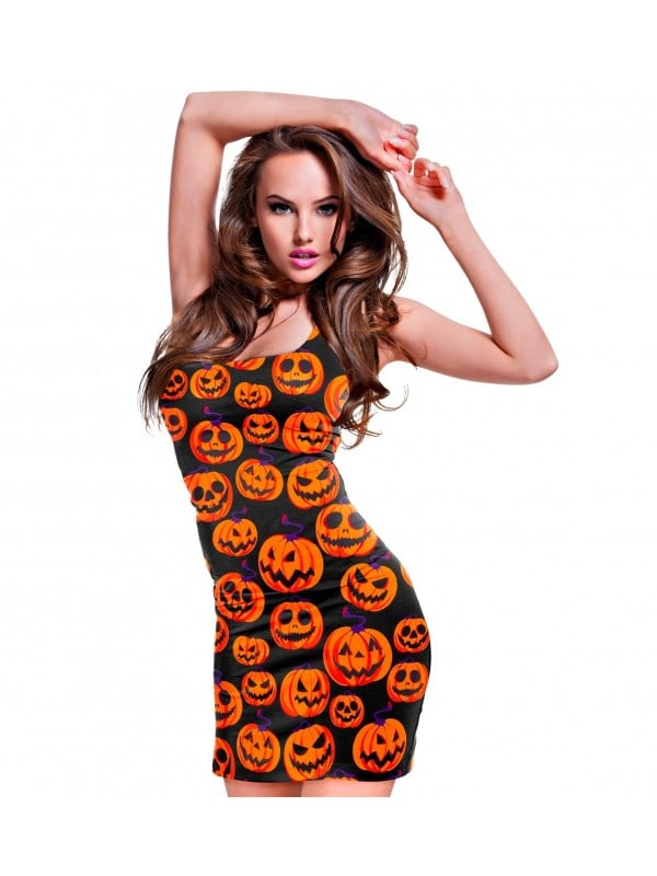 Robe d'Halloween la Plus Sensuelle femme : Citrouille Néon
