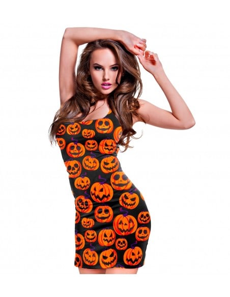 Robe d'Halloween la Plus Sensuelle femme : Citrouille Néon