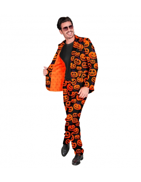 Costume Halloween Homme Citrouille - Veste + Blazer Impression 3D, Coupe Ajustée - Pour Fête Déguisement Carnival