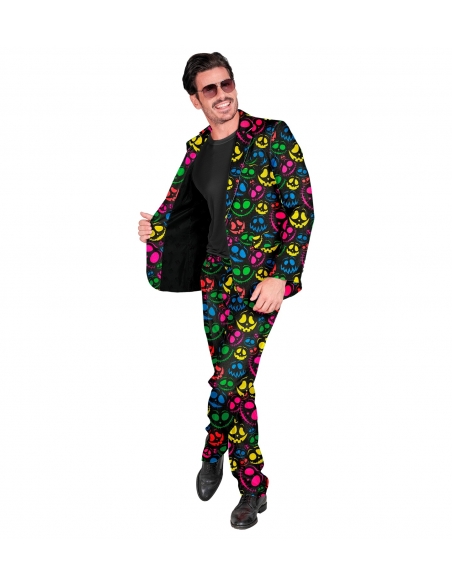 Costume Fun et Sexy d'Halloween : motif fantôme néon du S au XXL