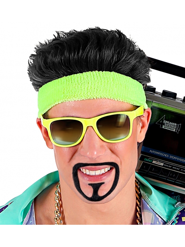 Barbe et Moustache Auto-adhésives de Bouc Noir en Polyester