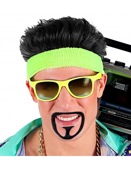 Barbe et Moustache Auto-adhésives de Bouc Noir en Polyester
