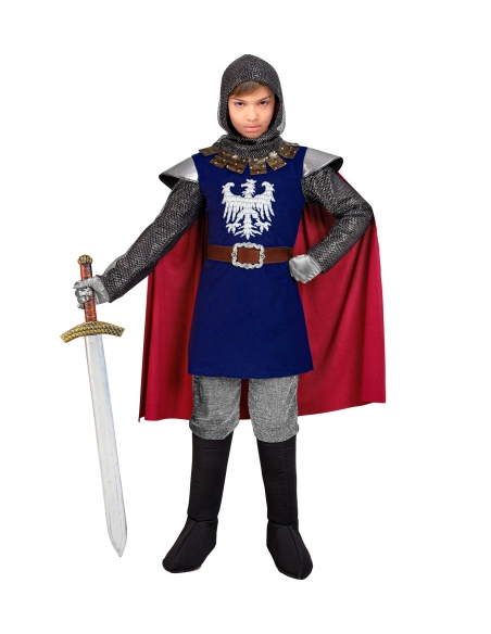 Déguisement de Chevalier pour Garçon - Dragon Argenté, Cape Rouge
