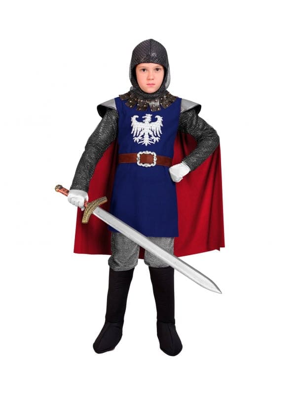 Déguisement de Chevalier pour Garçon - Dragon Argenté, Cape Rouge