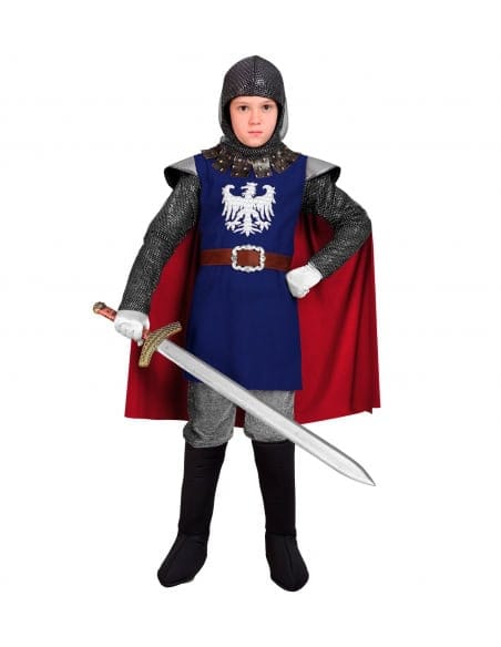Déguisement de Chevalier pour Garçon - Dragon Argenté, Cape Rouge