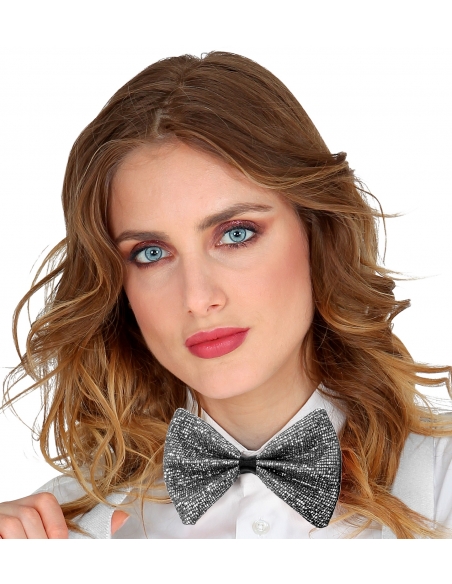 Nœud-Papillon Argenté Brillant pour Adulte : Élégance et Éclat