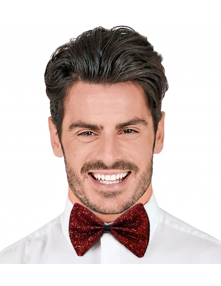 Nœud-Papillon Rouge/Bordeaux pailleté Adulte