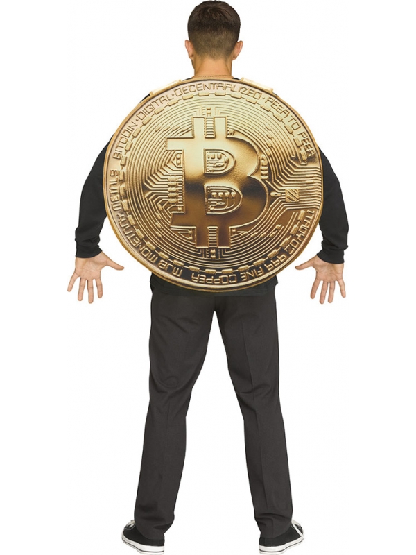 Déguisement de Bitcoin Doré pour Adulte, Devenez la star de la soirée