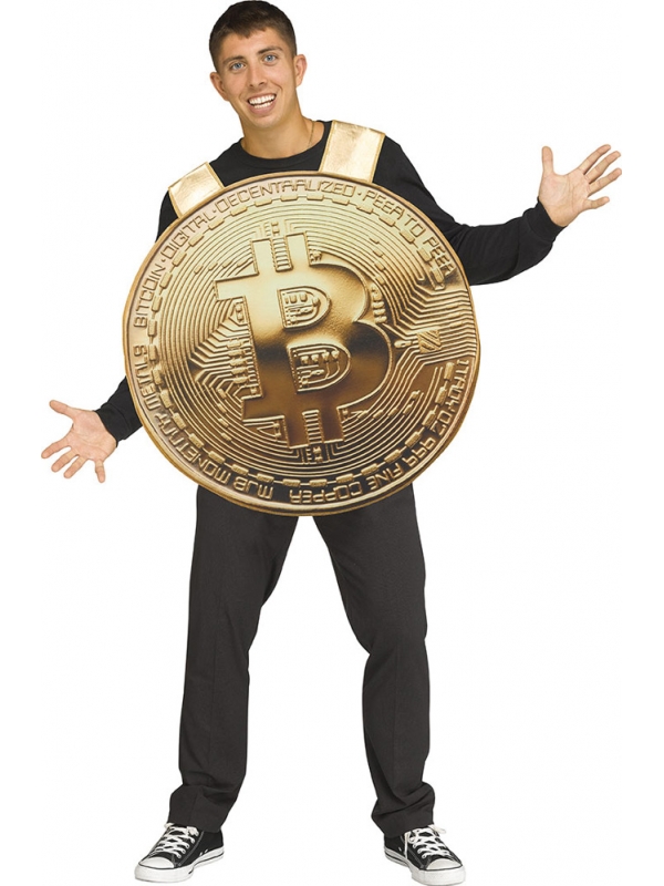 Déguisement de Bitcoin Doré pour Adulte, Devenez la star de la soirée