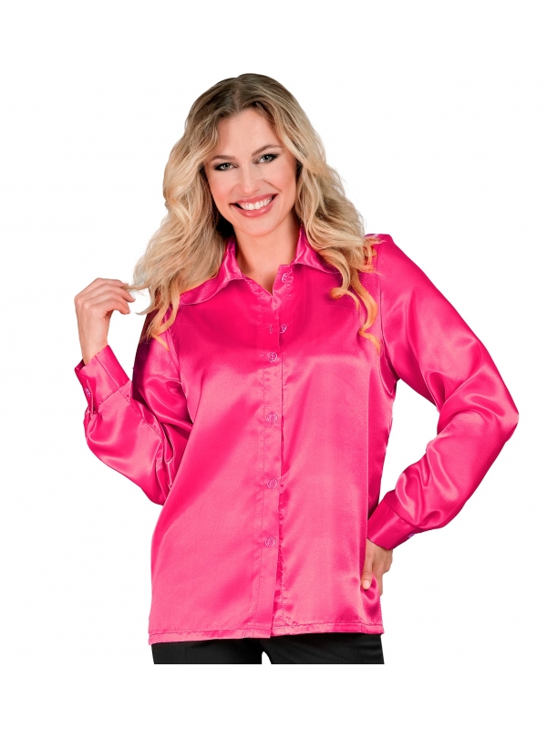 Chemise Disco en Satin Rose pour Femme : Douceur et Élégance des Années 70