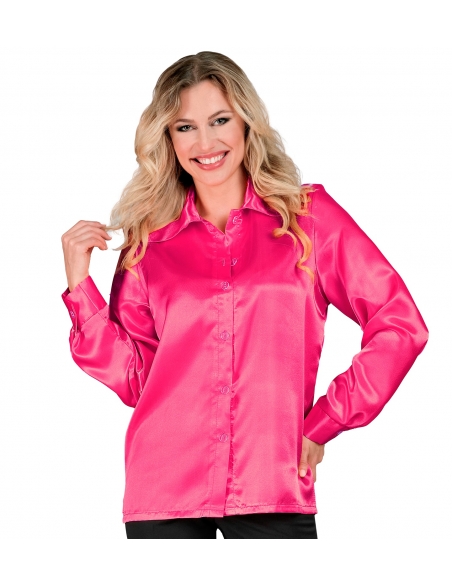 Chemise Disco en Satin Rose pour Femme : Douceur et Élégance des Années 70