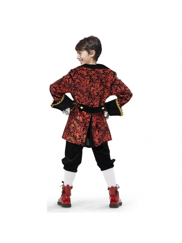 Costume Baroque en Brocart Rouge et Noir : Pour les Jeunes Nobles en Herbe