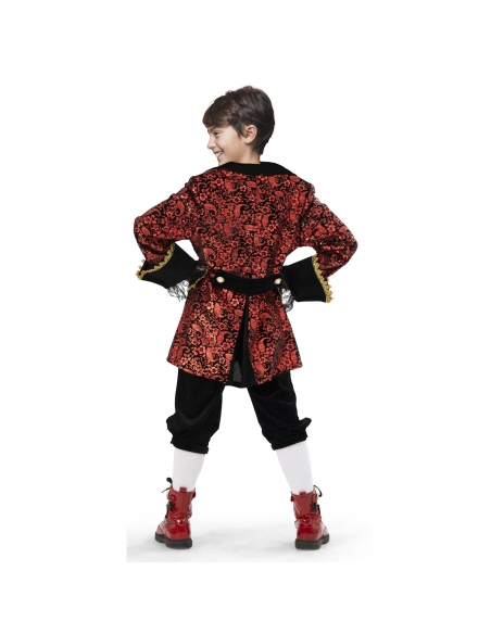 Costume Baroque en Brocart Rouge et Noir : Pour les Jeunes Nobles en Herbe