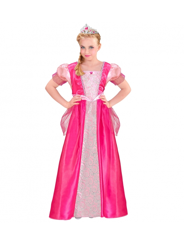 Déguisement de princesse pour fille rose avec couronne