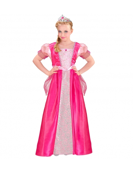 Déguisement de princesse pour fille rose avec couronne