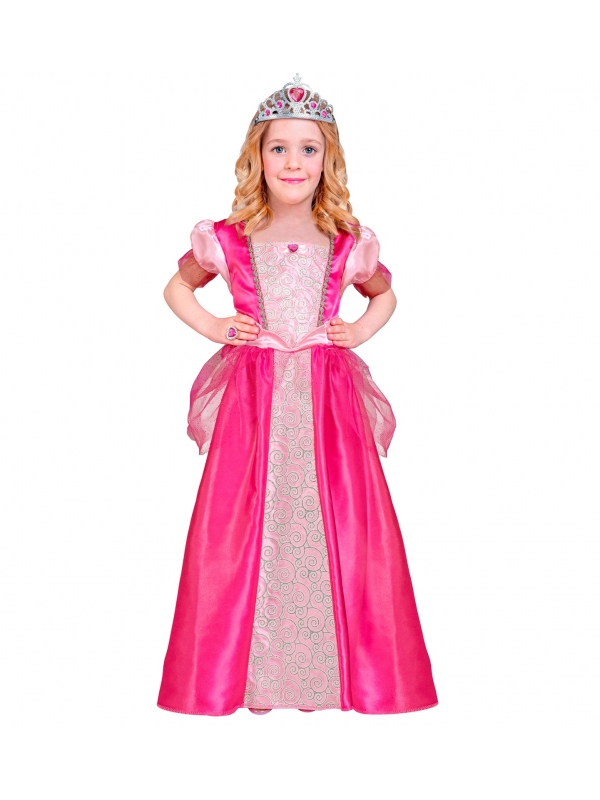 Déguisement de princesse pour fille rose avec couronne