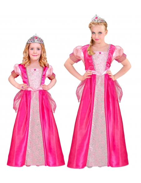 Déguisement de princesse pour fille rose avec couronne