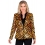 Veste Pailletée à Sequins femme Motif Zèbre noir et orange