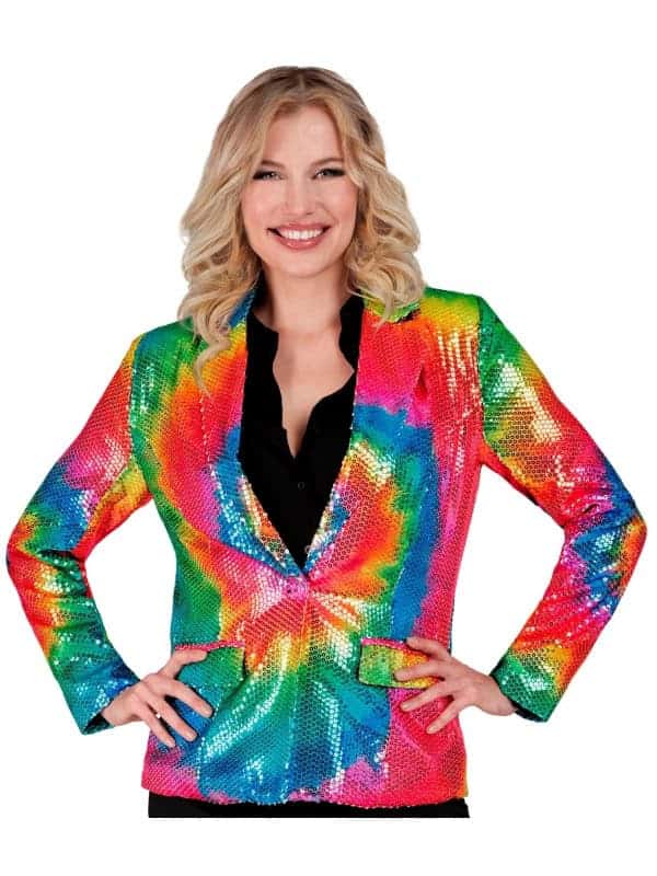 Veste Femme Sequins Arc-en-Ciel : Éclatez de Couleurs et de Style
