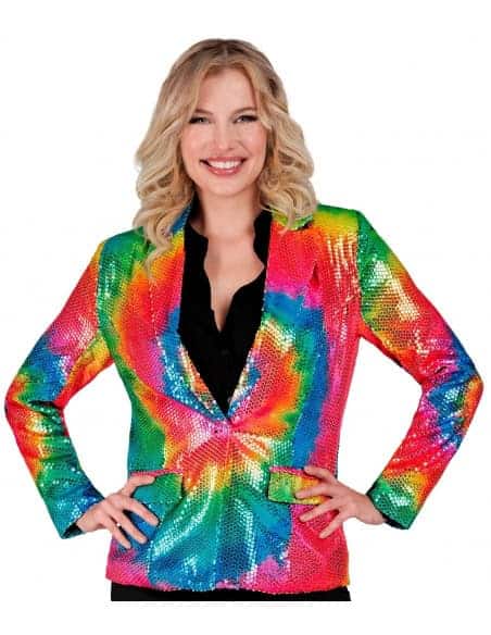 Veste Femme Sequins Arc-en-Ciel : Éclatez de Couleurs et de Style