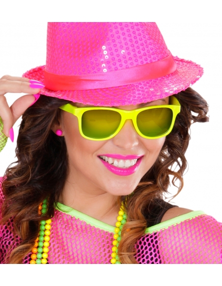 Lunettes Années 80 Jaunes A Lentilles "revo"