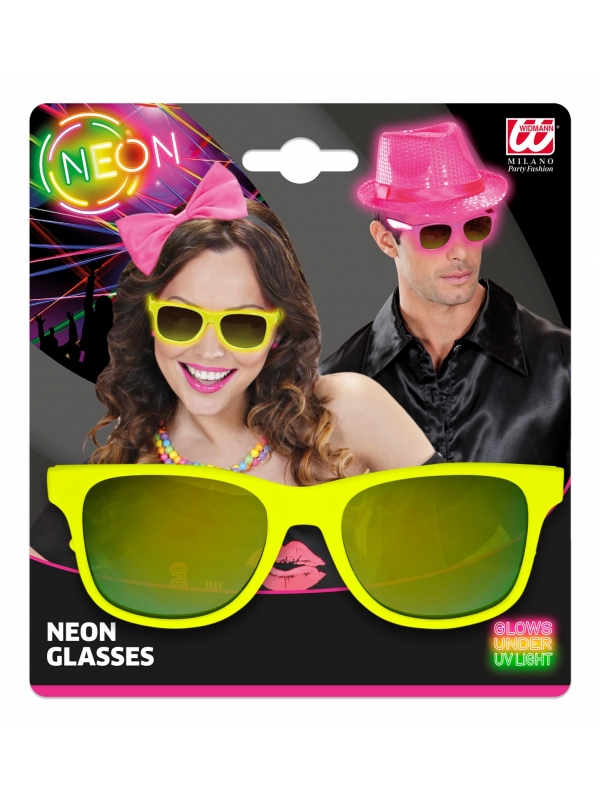 Lunettes Années 80 Jaunes A Lentilles "revo"