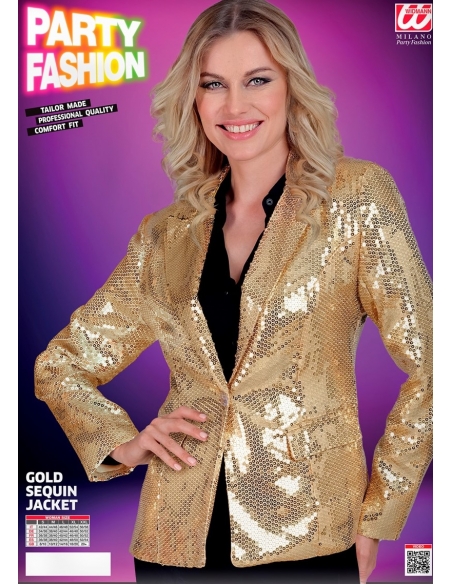 Veste de Tailleur dorée à sequins femme du S au XXL