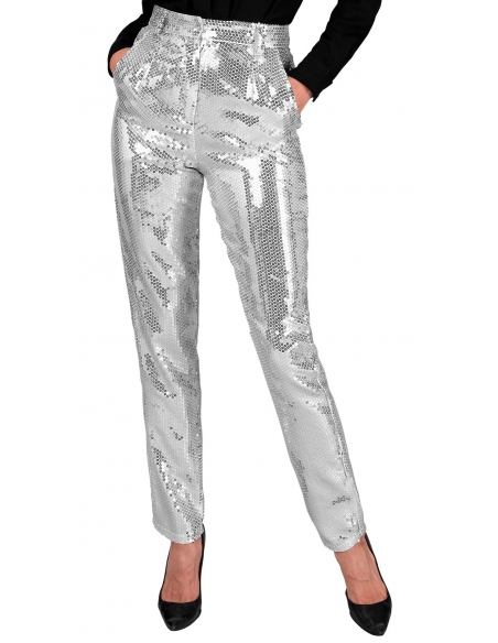 Pantalon Pailleté Argent pour Femme | Collection Party Fashion