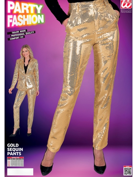 Pantalon Pailleté à Sequin Doré pour Femme : Brillez en Toute Élégance