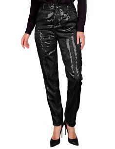 Pantalon Noir à Sequins femme : L'Élégance dans un Écrin de Brillance