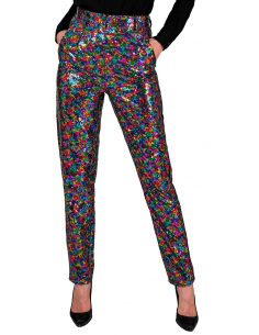 Pantalon à Sequins Multicolore pour femme : L'Éclat de la Fête