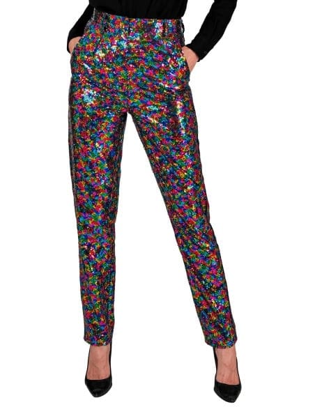 Pantalon à Sequins Multicolore pour femme : L'Éclat de la Fête