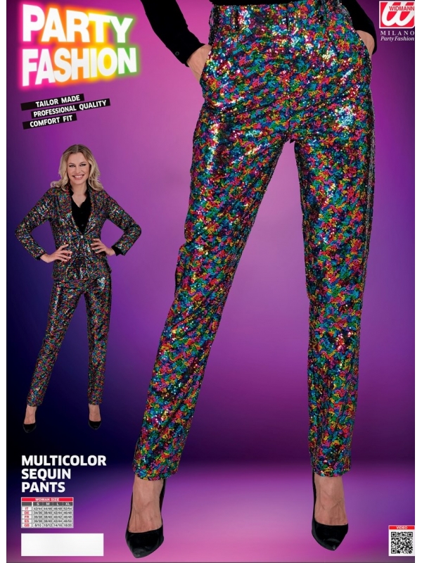 Pantalon à Sequins Multicolore pour femme : L'Éclat de la Fête