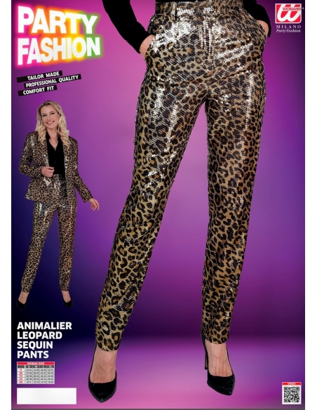 Pantalon Crayon femme à Paillettes  motif Léopard : Élégance Féline